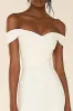 Off the Shoulder White Satin Bodycon Graduation Dress sold by Zapaka