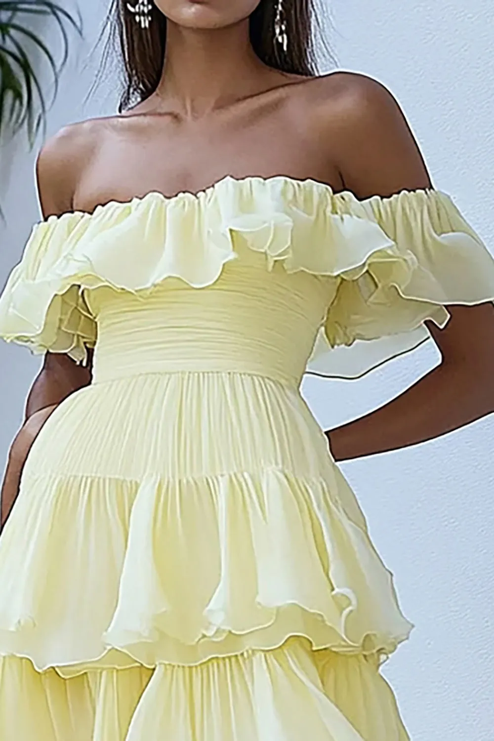 Off the Shoulder Daffodil Formal Dress with Ruffles sold by Zapaka product image thumbnail 2