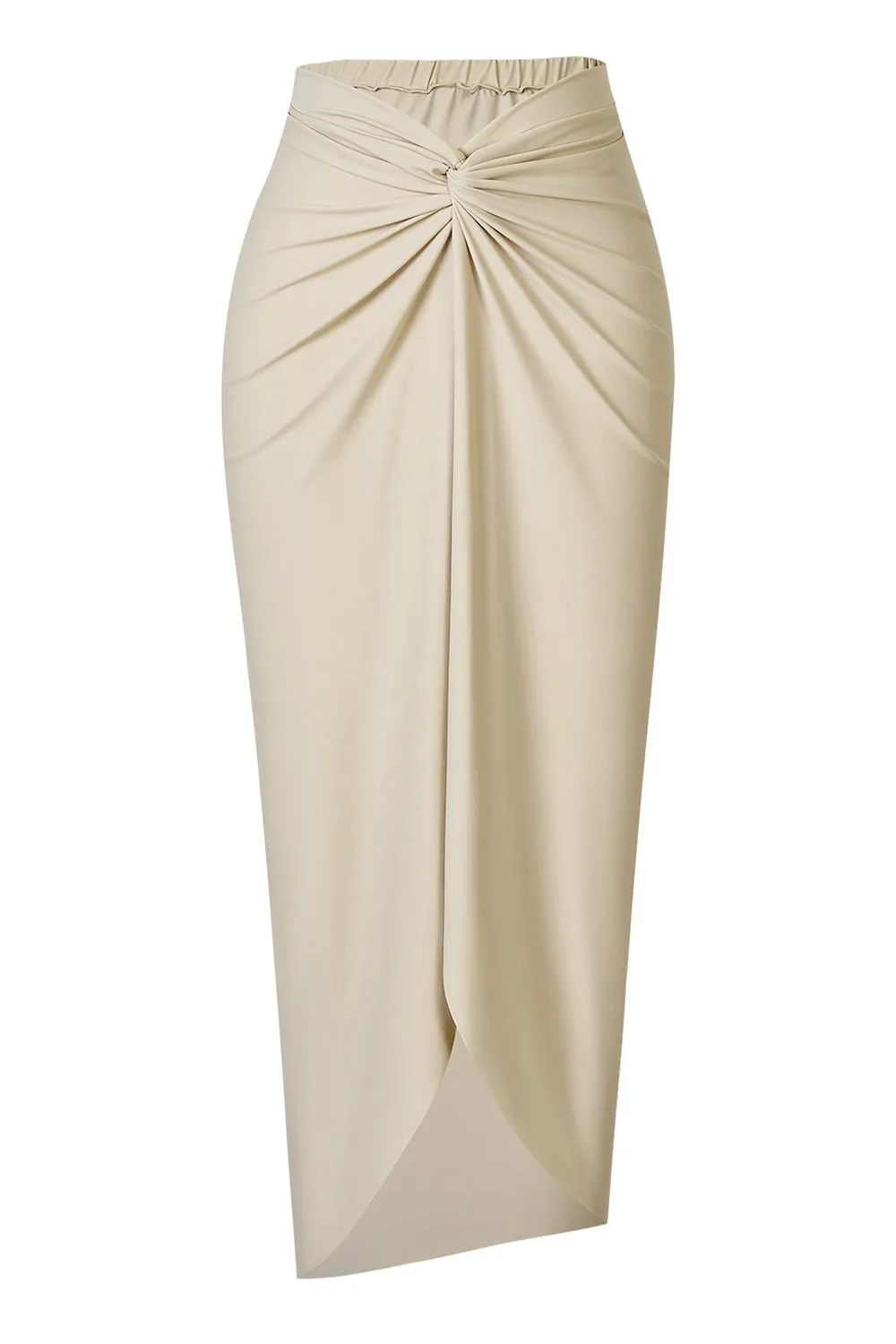 Ivory Halter Cut Out One Piece Swimsuit with Cover Up sold by Zapaka product image thumbnail 3