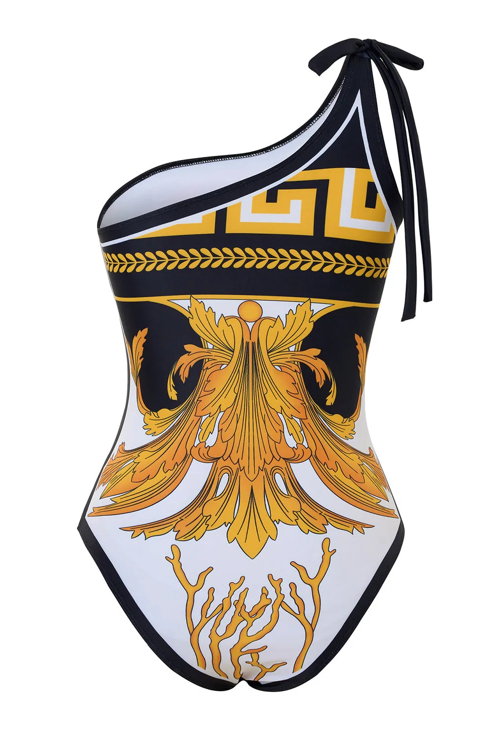 Print One Shoulder Golden Swimsuit sold by Zapaka product image thumbnail 2
