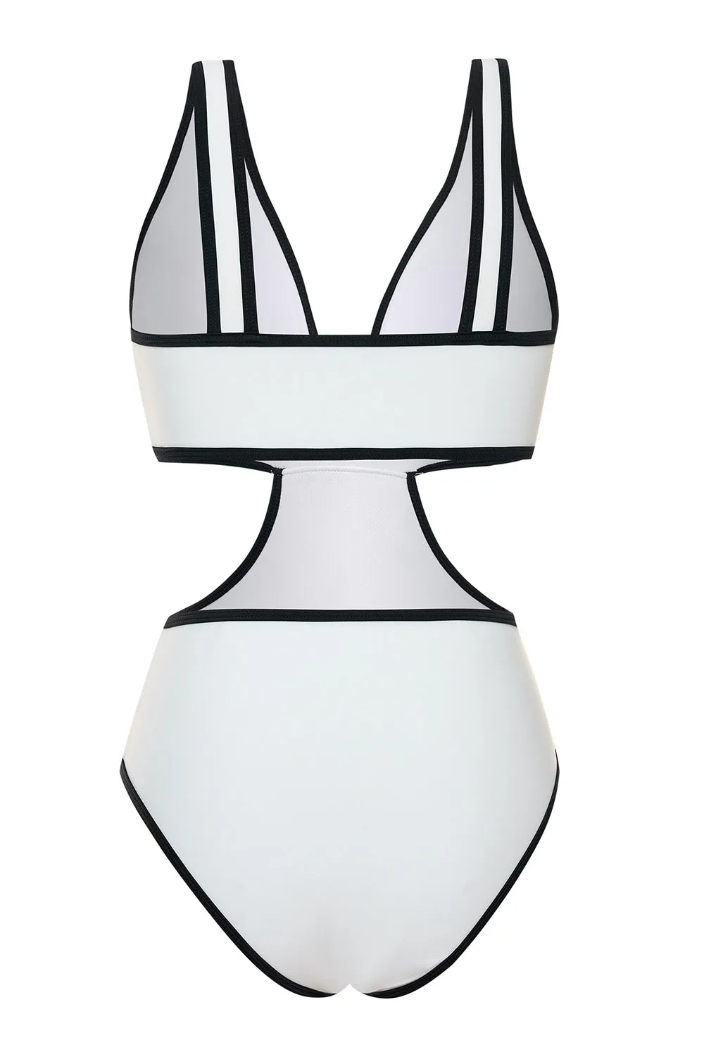 White Cut Out One-Piece Swimsuit with Bow sold by Zapaka product image thumbnail 2