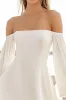 A Line Off The Shoulder White Graduation Dress sold by Zapaka