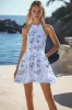 A Line Halter Chiffon Simple Graduation Dress sold by Zapaka