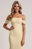 Off The Shoulder Yellow Mermaid Bridesmaid Dress sold by Zapaka