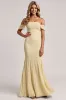 Off The Shoulder Yellow Mermaid Bridesmaid Dress sold by Zapaka