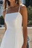 A Line Spaghetti Straps White Chiffon Formal Dress sold by Zapaka