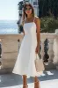 A Line Spaghetti Straps White Chiffon Formal Dress sold by Zapaka