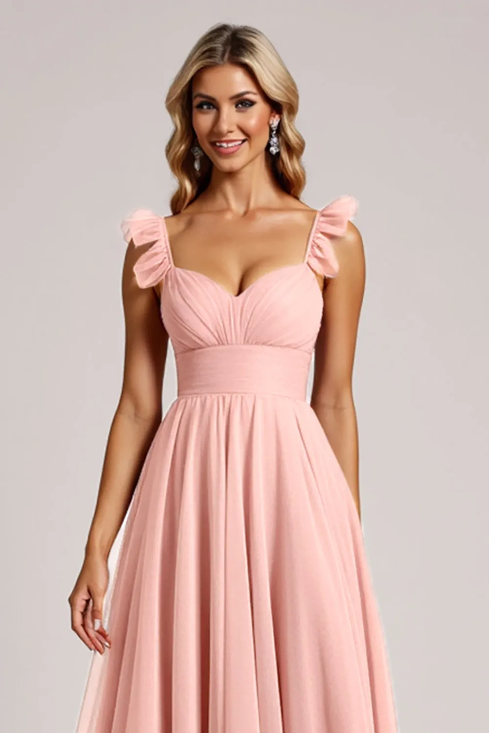 Blush A Line Ruched Bridesmaid Dress sold by Zapaka product image thumbnail 4