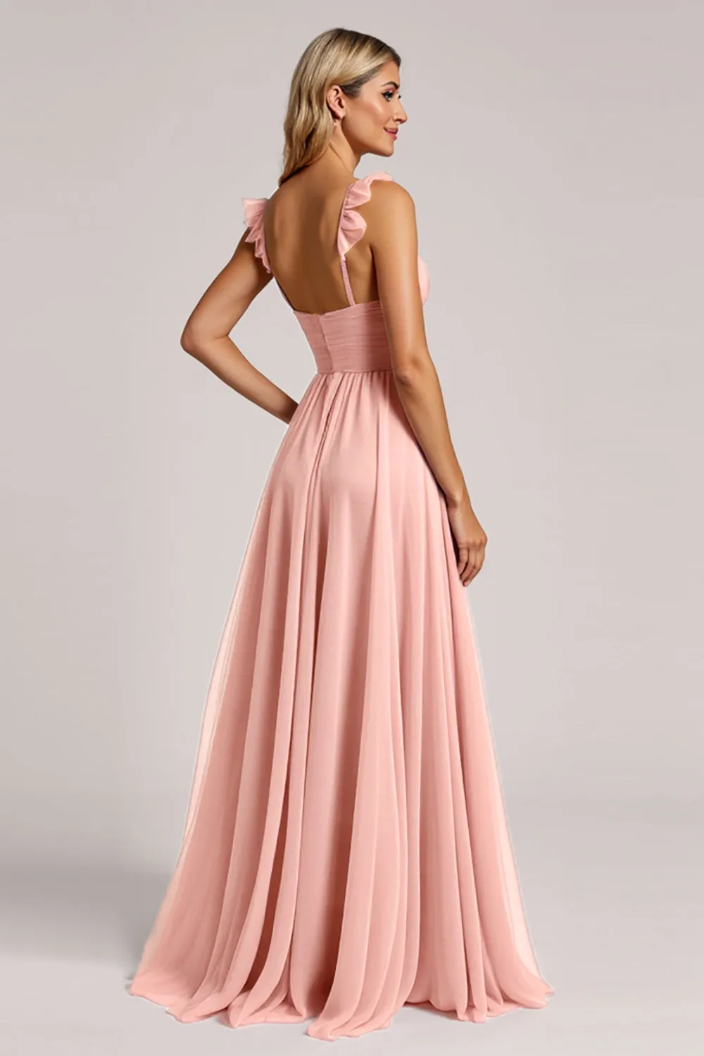 Blush A Line Ruched Bridesmaid Dress sold by Zapaka product image thumbnail 2