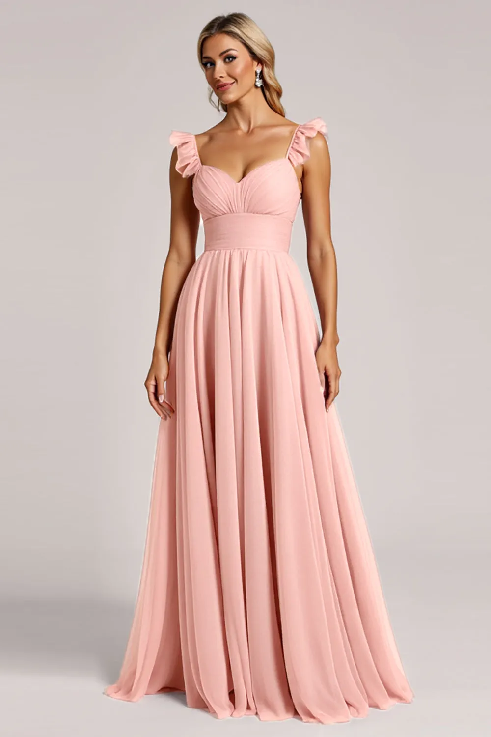 Blush A Line Ruched Bridesmaid Dress sold by Zapaka product image thumbnail 3
