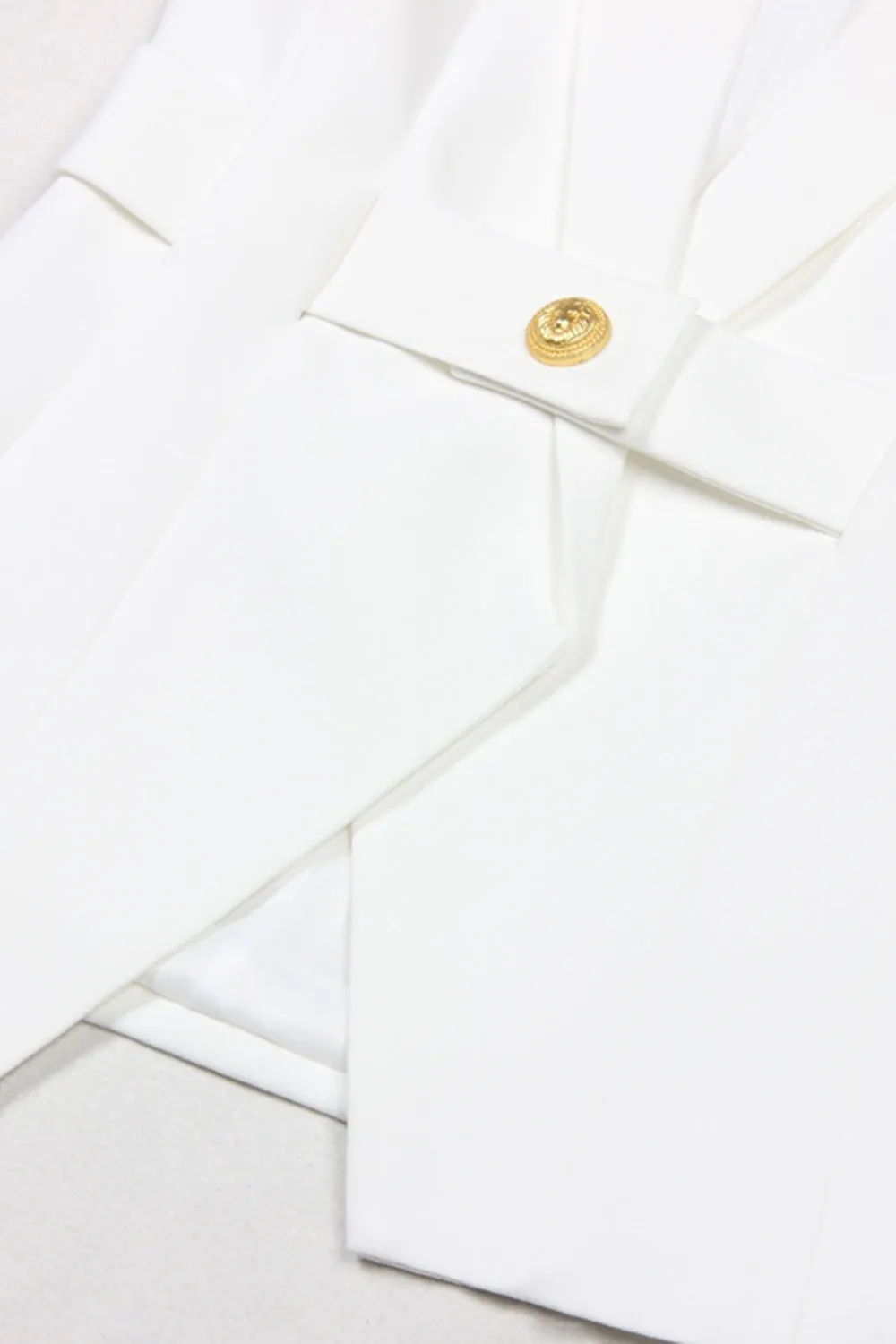 White Peak Lapel Sleeveless Satin Women Blazer sold by Zapaka product image thumbnail 2