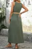 Army Green A Line Summer Dress with Belt sold by Zapaka