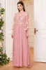 Blush Pink A Line Long Mother Of The Bride Dress With Flowers sold by Zapaka