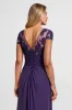 Sparkly Purple Chiffon Long Mother of the Bride Dress with Lace sold by Zapaka