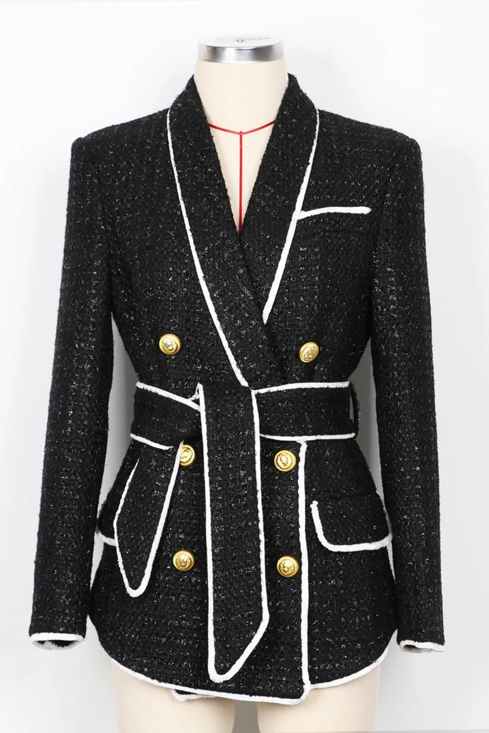 White 2-Piece Shawl Lapel Double Breasted Women Prom Suits sold by Zapaka product image thumbnail 4