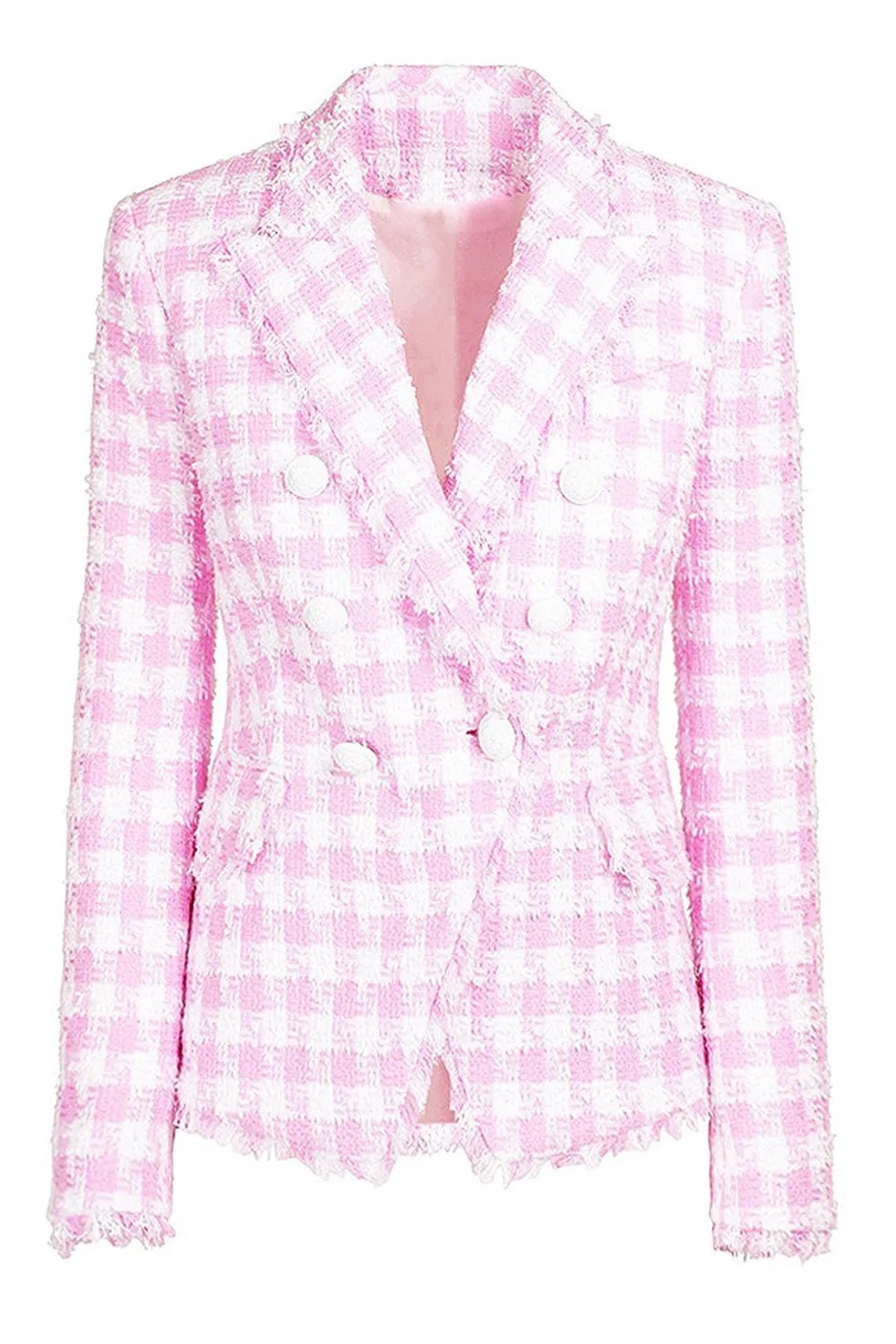 Pink 2-Piece Peak Lapel Double Breasted Women Prom Suits with Pockets sold by Zapaka product image thumbnail 2