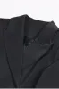 Black 2-Piece Peak Lapel Short Women Prom Suits with Feather sold by Zapaka