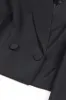 Black 2-Piece Peak Lapel Short Women Prom Suits with Feather sold by Zapaka