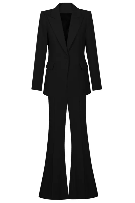 Black 2-Piece Peak Lapel Women Prom Suits sold by Zapaka