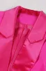 Fuchsia 2-Piece Peak Lapel  Women Prom Suits with Feather sold by Zapaka