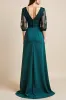 Blue A Line V Neck Long Mother Of The Bride Dress With Appliques sold by Zapaka