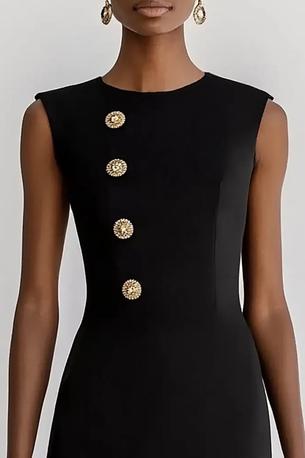 Bodycon Black Knee-Length Work Dress sold by Zapaka product image thumbnail 2