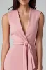 Pink Sheath Work Dress With Sash sold by Zapaka