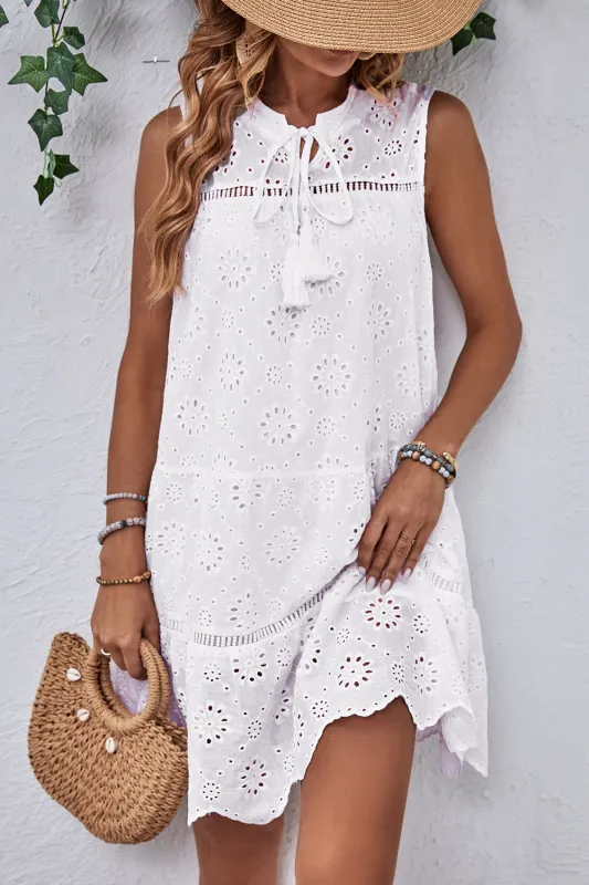 White A Line Short Summer Dress sold by Zapaka