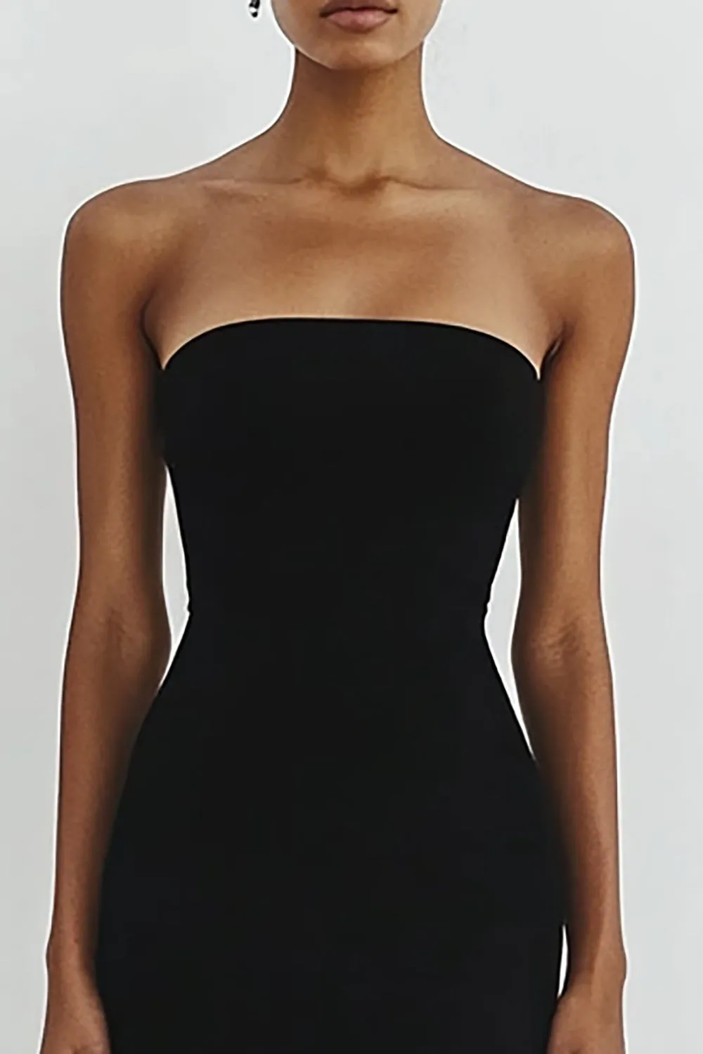 Strapless Simple Bodycon Little Black Dress sold by Zapaka product image thumbnail 2