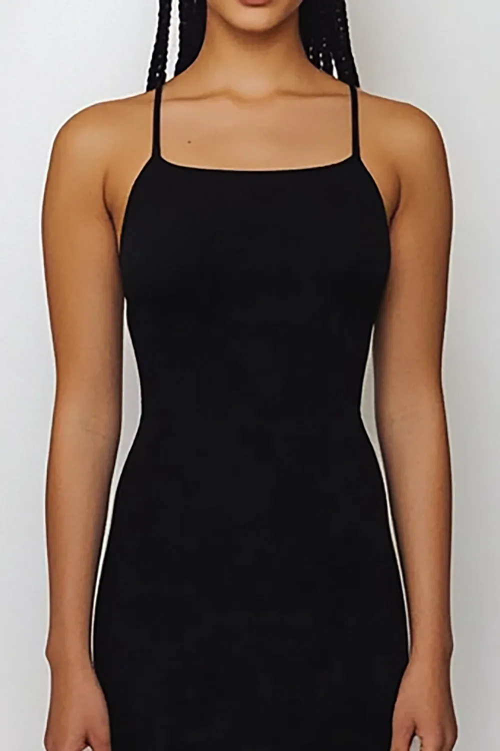 Simple Spaghetti Straps Black Tie Dress sold by Zapaka product image thumbnail 2