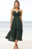 Chiffon Dark Green Halter A Line Midi Summer Dress sold by Zapaka