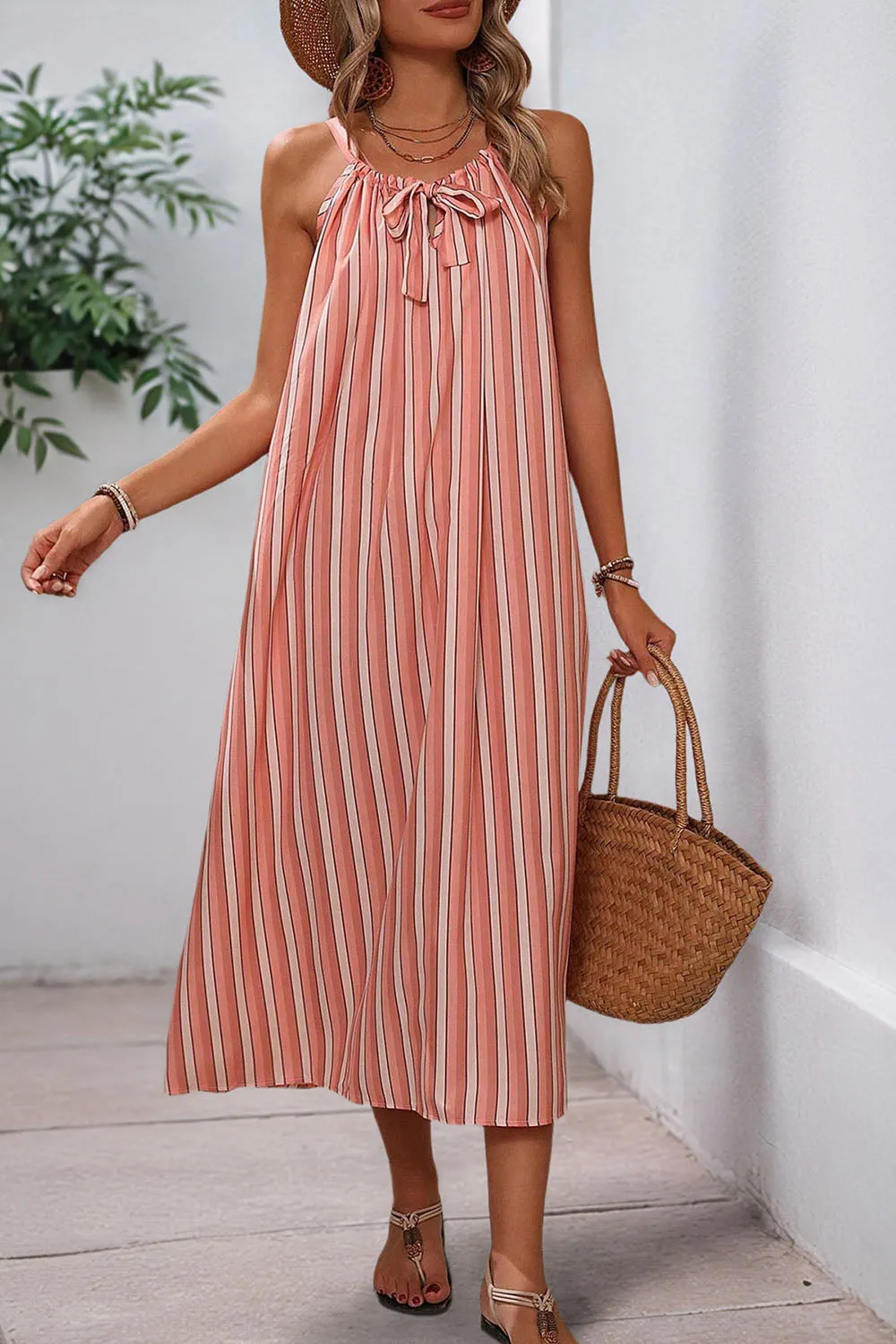 Blush A Line Spaghetti Strapless Summer Dress sold by Zapaka