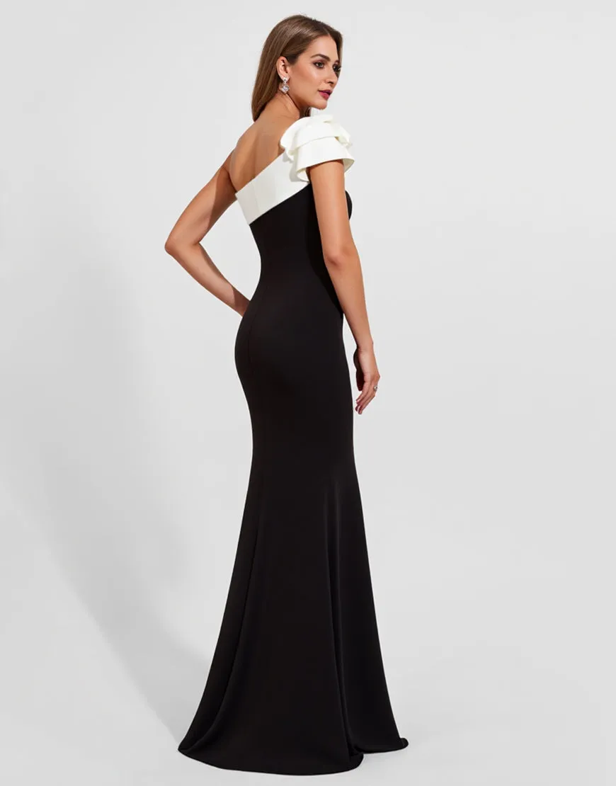 Black Mermaid Satin Long Formal Dress sold by Zapaka product image thumbnail 2