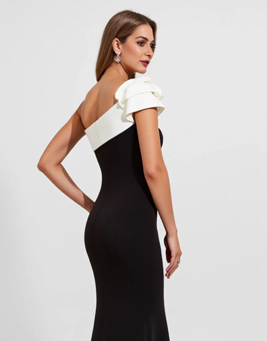 Black Mermaid Satin Long Formal Dress sold by Zapaka product image thumbnail 4