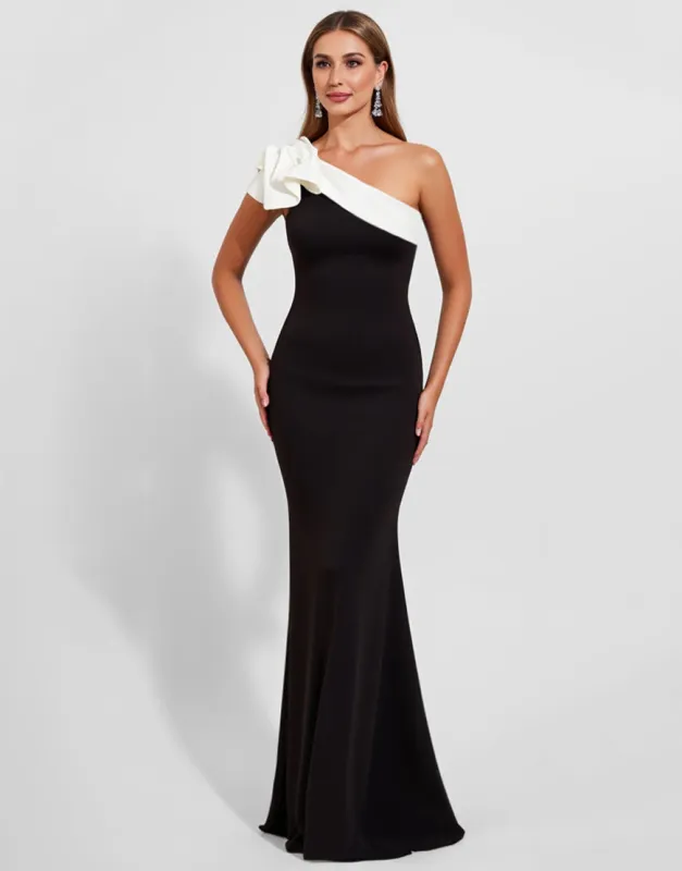 Black Mermaid Satin Long Formal Dress sold by Zapaka