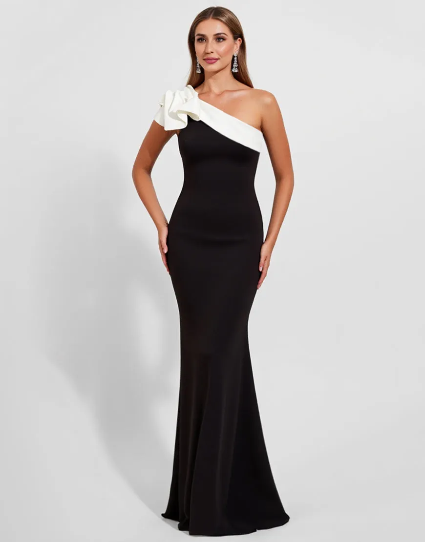Black Mermaid Satin Long Formal Dress sold by Zapaka
