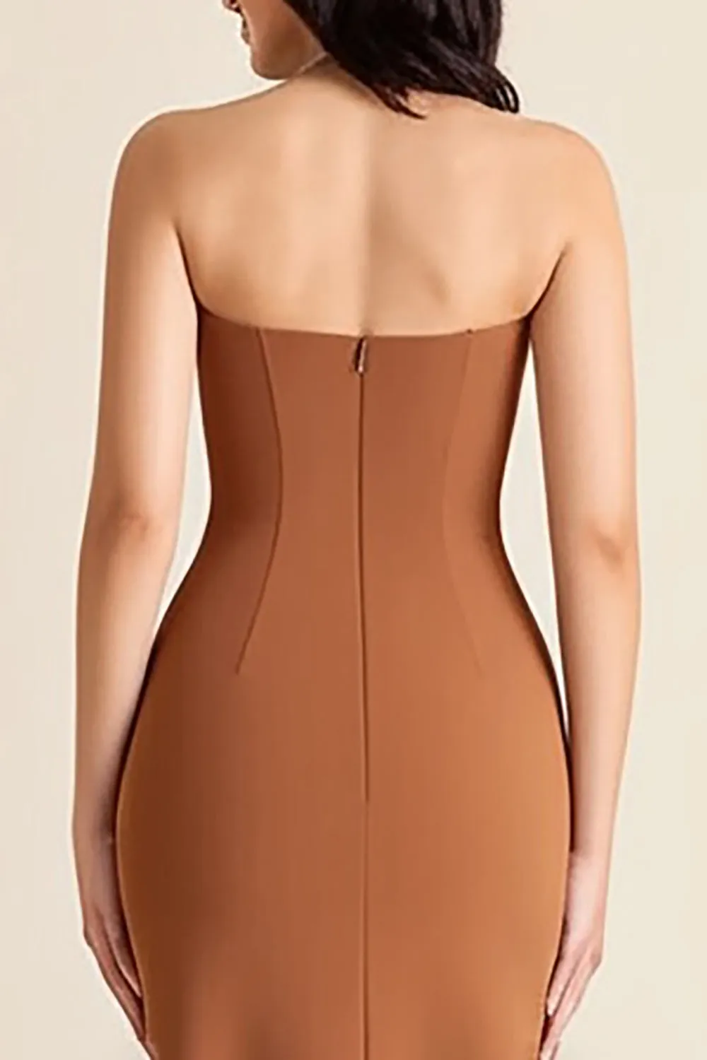 Brown Mermaid Strapless Long Formal Dress with Slit sold by Zapaka product image thumbnail 4