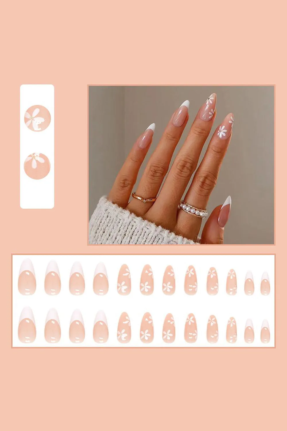 24 Pcs Blue Press On Nails Transparent False Nail sold by Zapaka product image thumbnail 2