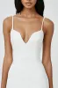 White Bodycon Spaghetti Straps Graduation Dress sold by Zapaka