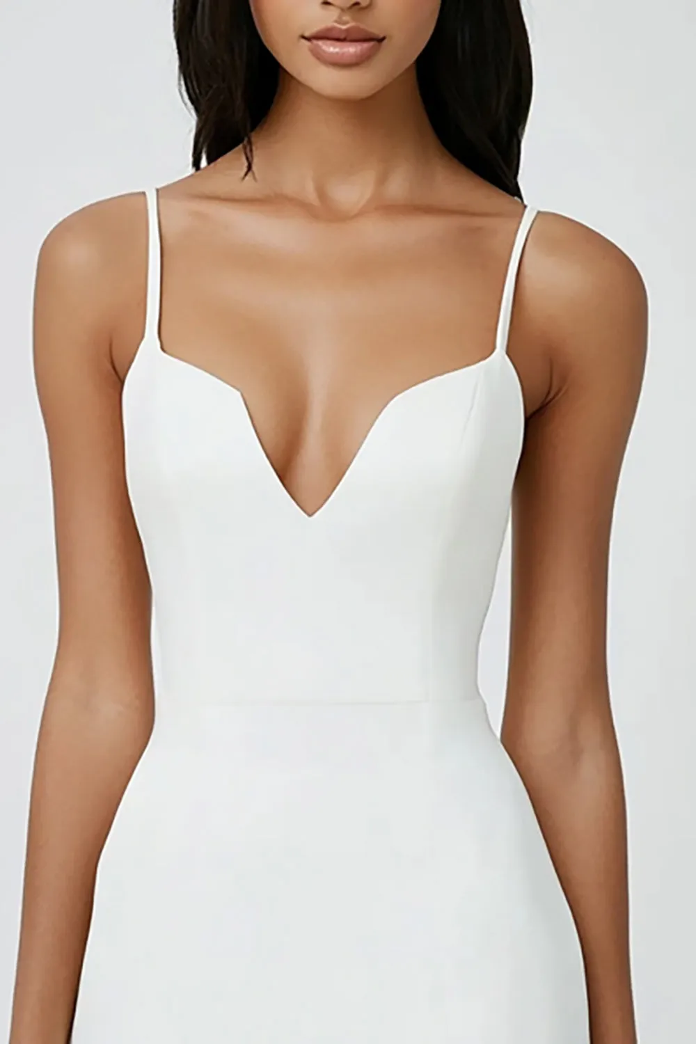White Bodycon Spaghetti Straps Graduation Dress sold by Zapaka product image thumbnail 2