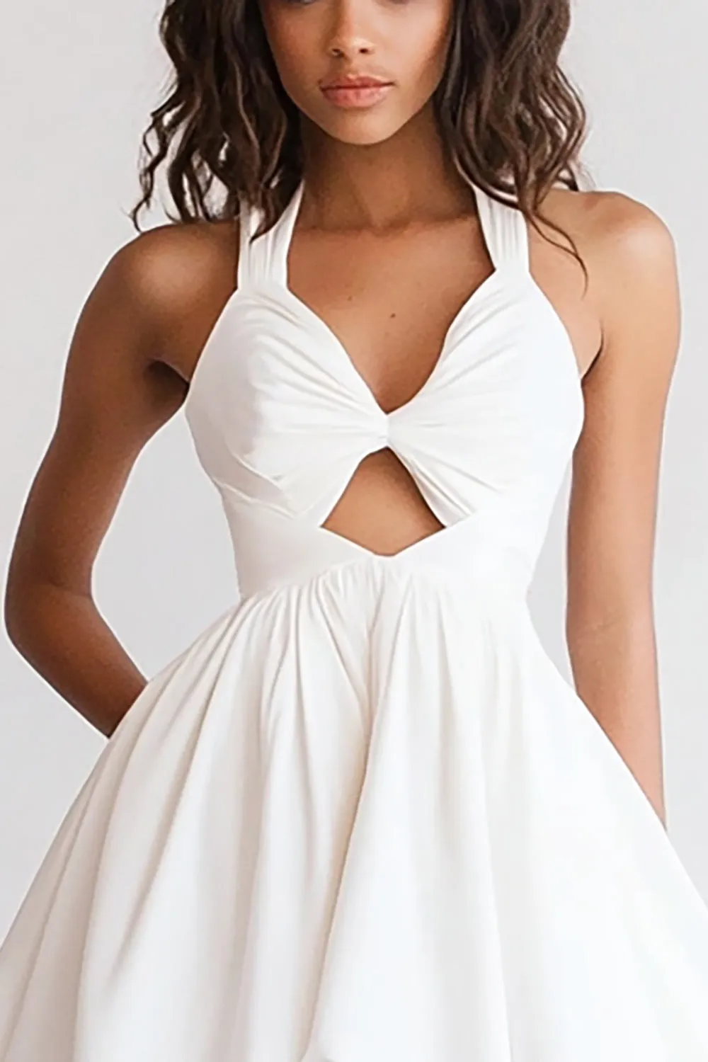 Ivory Halter A Line Graduation Dress sold by Zapaka product image thumbnail 2