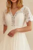 A Line Ivory Chiffon Midi Graduation Dress sold by Zapaka