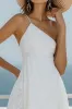 A Line One Shoulder Lace White Graduation Dress sold by Zapaka
