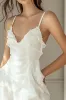 A Line Chiffon Little White Dress With Ruffles sold by Zapaka