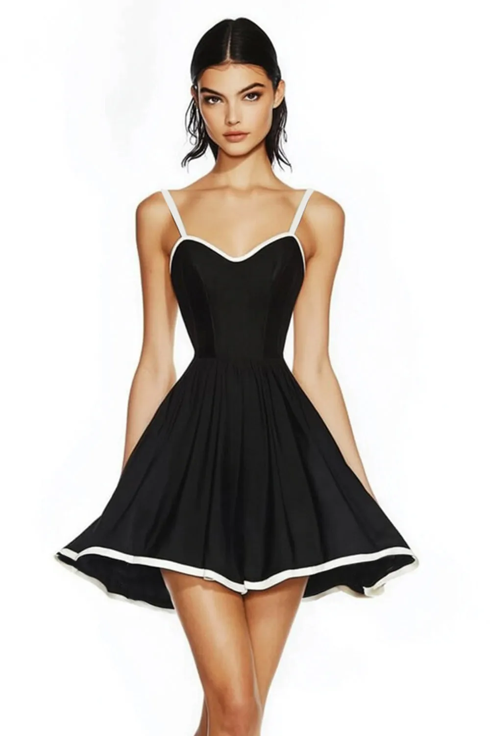 A Line Sleeveless Simple Little Black Dress sold by Zapaka