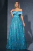 Blue Tulle Off the Shoulder Mother of the Bride Dress with Appliques sold by Zapaka