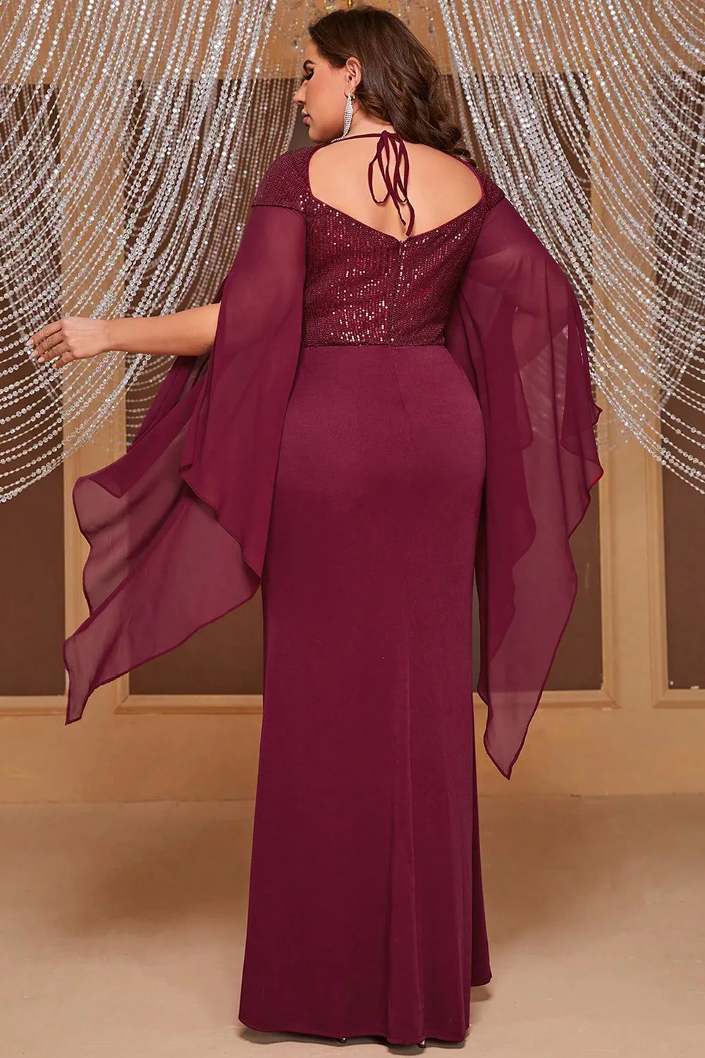 Sparkly Black Mermaid Long Mother of the Bride Dresswith Slit sold by Zapaka product image thumbnail 5