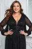 Sparkly Black A Line Long Mother of the Bride Dress sold by Zapaka