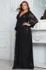 Sparkly Black A Line Long Mother of the Bride Dress sold by Zapaka