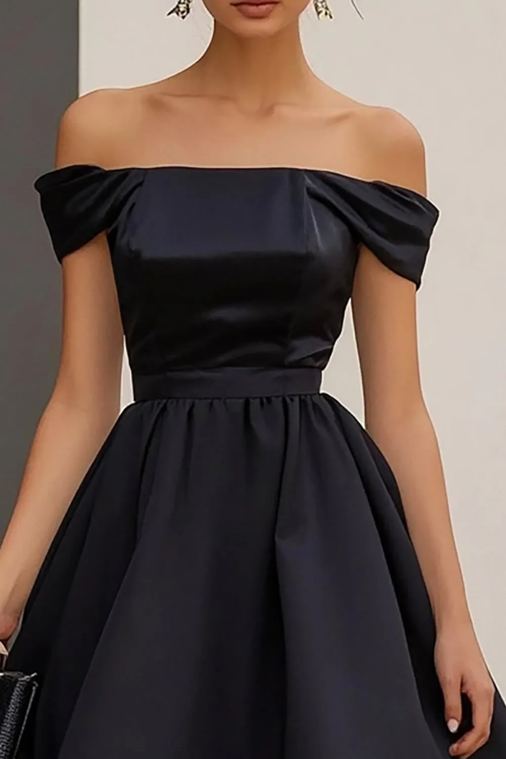 Black A Line Off the Shoulder Formal Dress sold by Zapaka product image thumbnail 2